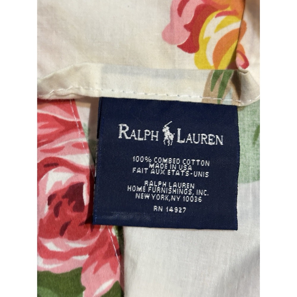 Vtg Ralph Lauren Southampton Shower Curtain Beach House Cotton Floral 66" x 70" - Picture 2 of 7